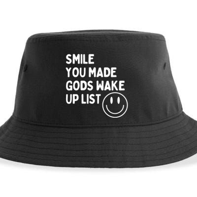 Smile You Made GodS Wake Up List | Positively Saying Sustainable Bucket Hat