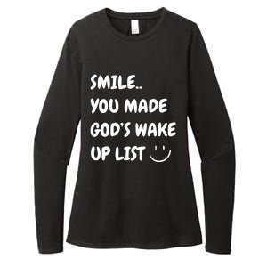 Smile You Made GodS Wake Up List Christian Jesus Apparel Womens CVC Long Sleeve Shirt