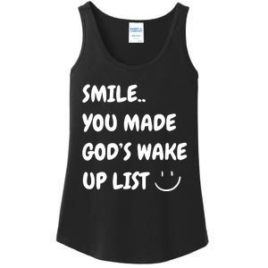 Smile You Made GodS Wake Up List Christian Jesus Apparel Ladies Essential Tank