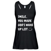 Smile You Made GodS Wake Up List Christian Jesus Apparel Ladies Essential Flowy Tank