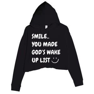 Smile You Made GodS Wake Up List Christian Jesus Apparel Crop Fleece Hoodie