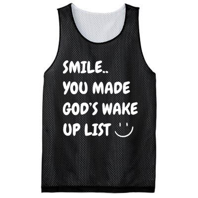 Smile You Made GodS Wake Up List Christian Jesus Apparel Mesh Reversible Basketball Jersey Tank