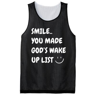 Smile You Made GodS Wake Up List Christian Jesus Apparel Mesh Reversible Basketball Jersey Tank