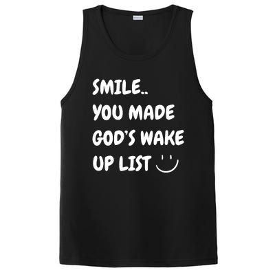 Smile You Made GodS Wake Up List Christian Jesus Apparel PosiCharge Competitor Tank