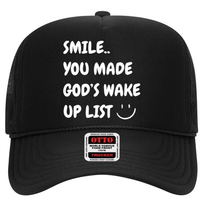 Smile You Made GodS Wake Up List Christian Jesus Apparel Trucker Hat