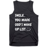 Smile You Made GodS Wake Up List Christian Jesus Apparel Tank Top