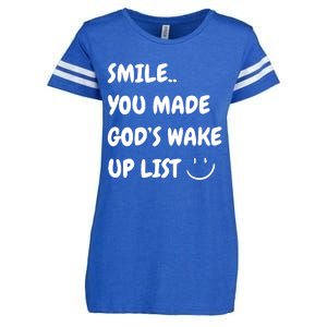 Smile You Made GodS Wake Up List Christian Jesus Apparel Enza Ladies Jersey Football T-Shirt