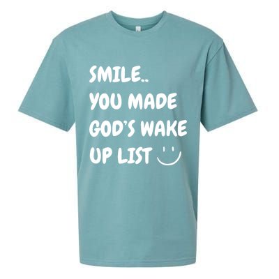 Smile You Made GodS Wake Up List Christian Jesus Apparel Sueded Cloud Jersey T-Shirt