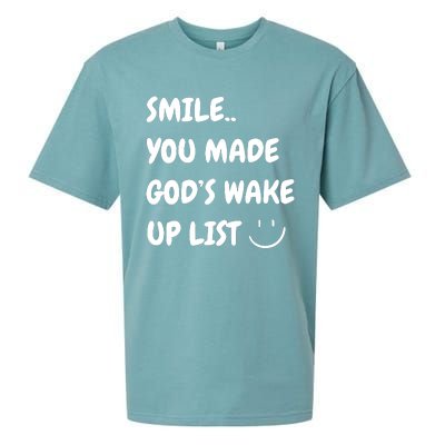 Smile You Made GodS Wake Up List Christian Jesus Apparel Sueded Cloud Jersey T-Shirt