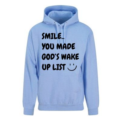 Smile You Made GodS Wake Up List Christian Jesus Apparel Unisex Surf Hoodie