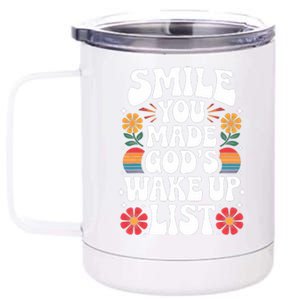 Smile You Made GodS Wake Up List Christian Jesus Faith 12 oz Stainless Steel Tumbler Cup