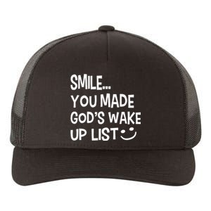 Smile You Made Gods Wake Up List Christian Jesus Yupoong Adult 5-Panel Trucker Hat