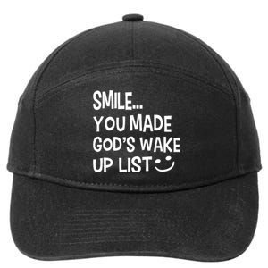 Smile You Made Gods Wake Up List Christian Jesus 7-Panel Snapback Hat