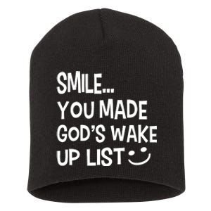 Smile You Made Gods Wake Up List Christian Jesus Short Acrylic Beanie