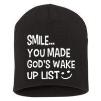 Smile You Made Gods Wake Up List Christian Jesus Short Acrylic Beanie