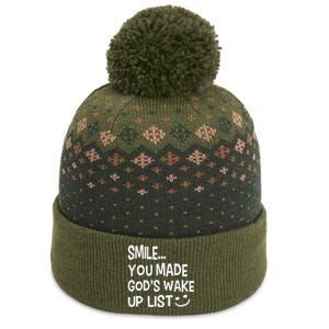 Smile You Made Gods Wake Up List Christian Jesus The Baniff Cuffed Pom Beanie