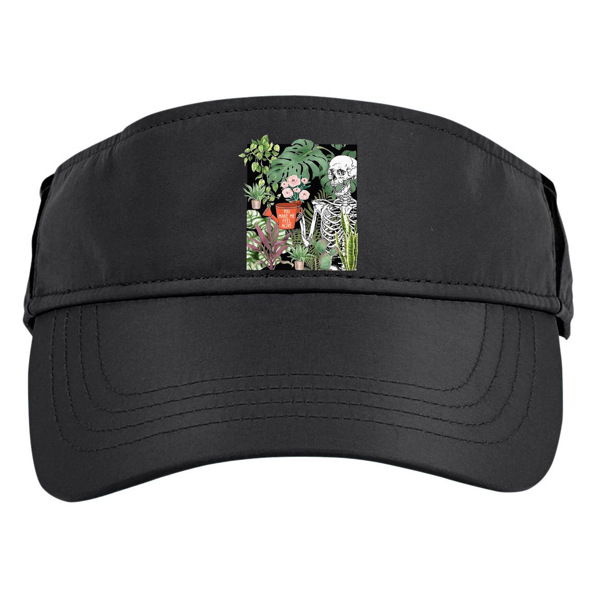 Skeleton You Make Me Feel Alive Funny Plant Adult Drive Performance Visor