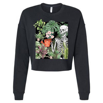 Skeleton You Make Me Feel Alive Funny Plant Cropped Pullover Crew