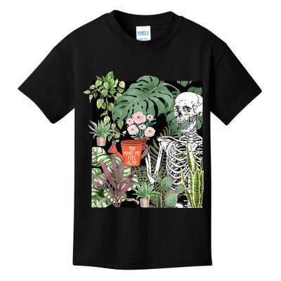 Skeleton You Make Me Feel Alive Funny Plant Kids T-Shirt