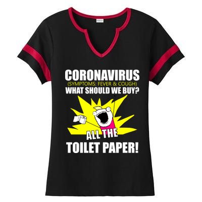 Symptoms Cough Fever Buy All The Toilet Paper Coronapocalypse Ladies Halftime Notch Neck Tee