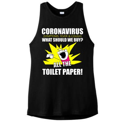 Symptoms Cough Fever Buy All The Toilet Paper Coronapocalypse Ladies PosiCharge Tri-Blend Wicking Tank