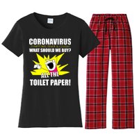 Symptoms Cough Fever Buy All The Toilet Paper Coronapocalypse Women's Flannel Pajama Set