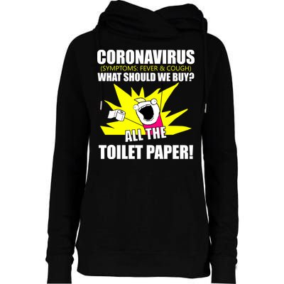 Symptoms Cough Fever Buy All The Toilet Paper Coronapocalypse Womens Funnel Neck Pullover Hood