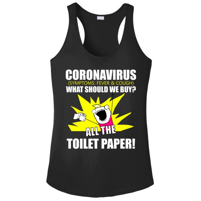 Symptoms Cough Fever Buy All The Toilet Paper Coronapocalypse Ladies PosiCharge Competitor Racerback Tank