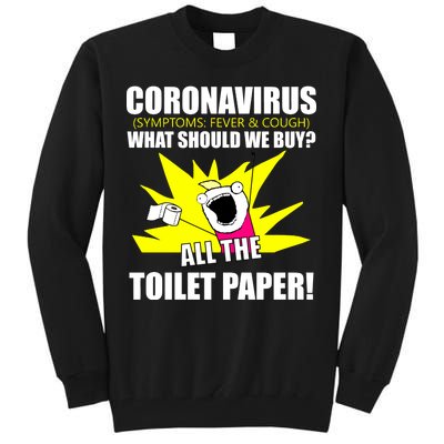 Symptoms Cough Fever Buy All The Toilet Paper Coronapocalypse Tall Sweatshirt