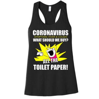 Symptoms Cough Fever Buy All The Toilet Paper Coronapocalypse Women's Racerback Tank