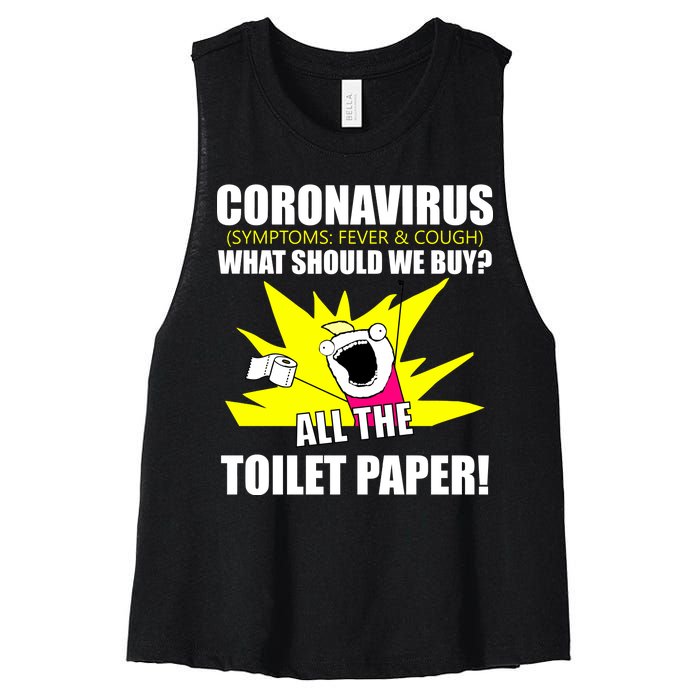 Symptoms Cough Fever Buy All The Toilet Paper Coronapocalypse Women's Racerback Cropped Tank