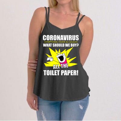 Symptoms Cough Fever Buy All The Toilet Paper Coronapocalypse Women's Strappy Tank