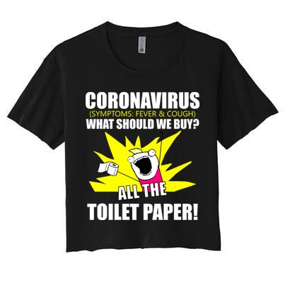 Symptoms Cough Fever Buy All The Toilet Paper Coronapocalypse Women's Crop Top Tee