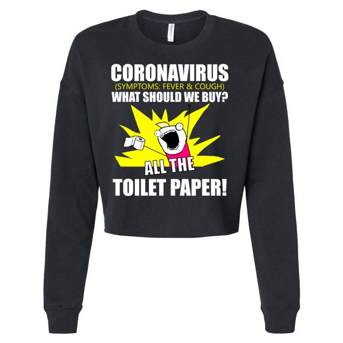 Symptoms Cough Fever Buy All The Toilet Paper Coronapocalypse Cropped Pullover Crew