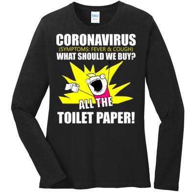 Symptoms Cough Fever Buy All The Toilet Paper Coronapocalypse Ladies Long Sleeve Shirt