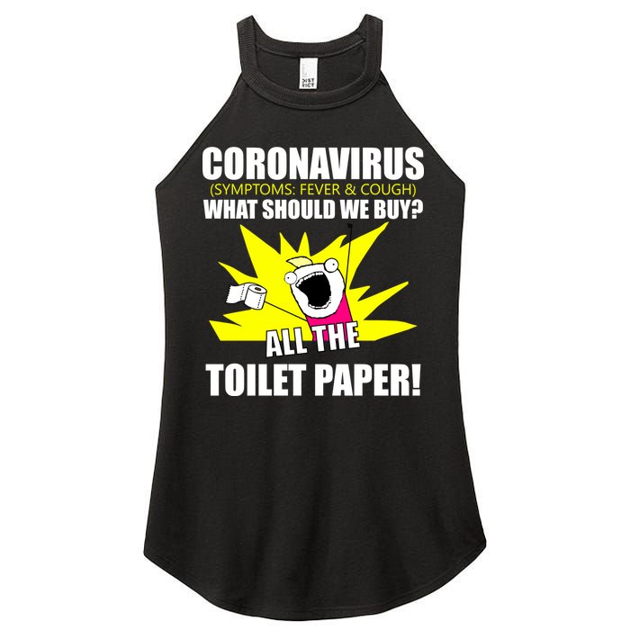 Symptoms Cough Fever Buy All The Toilet Paper Coronapocalypse Women's Perfect Tri Rocker Tank