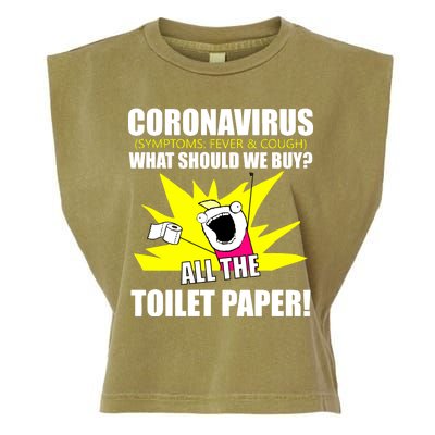 Symptoms Cough Fever Buy All The Toilet Paper Coronapocalypse Garment-Dyed Women's Muscle Tee