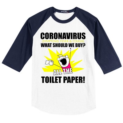 Symptoms Cough Fever Buy All The Toilet Paper Coronapocalypse Baseball Sleeve Shirt