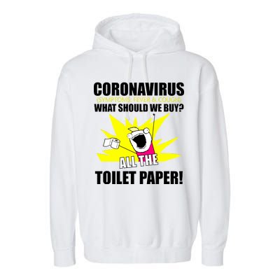 Symptoms Cough Fever Buy All The Toilet Paper Coronapocalypse Garment-Dyed Fleece Hoodie