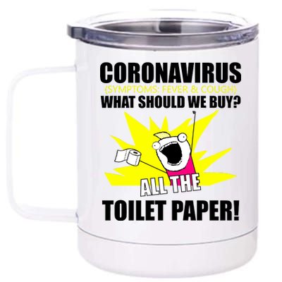 Symptoms Cough Fever Buy All The Toilet Paper Coronapocalypse 12 oz Stainless Steel Tumbler Cup