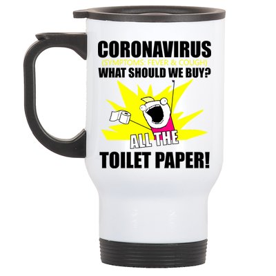 Symptoms Cough Fever Buy All The Toilet Paper Coronapocalypse Stainless Steel Travel Mug