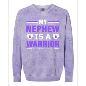 Support Your Nephew Testicular Cancer Awareness Colorblast Crewneck Sweatshirt