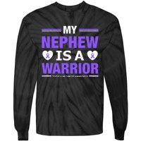 Support Your Nephew Testicular Cancer Awareness Tie-Dye Long Sleeve Shirt