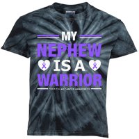 Support Your Nephew Testicular Cancer Awareness Kids Tie-Dye T-Shirt