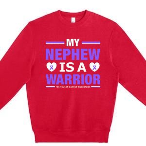 Support Your Nephew Testicular Cancer Awareness Premium Crewneck Sweatshirt