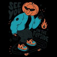 See You On The Flip Side Pumpkin Skateboard Halloween Zip Tote Bag