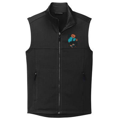 See You On The Flip Side Pumpkin Skateboard Halloween Collective Smooth Fleece Vest