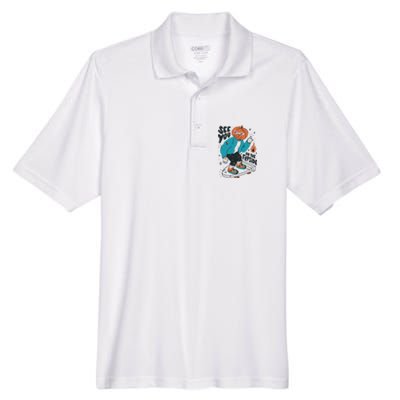 See You On The Flip Side Pumpkin Skateboard Halloween Men's Origin Performance Pique Polo