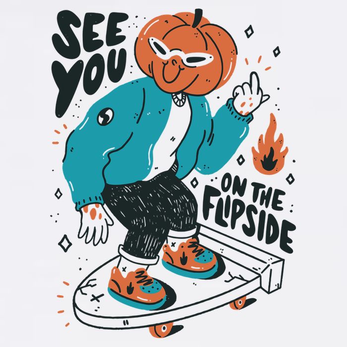 See You On The Flip Side Pumpkin Skateboard Halloween Adult Drive Performance Visor