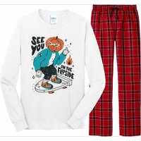 See You On The Flip Side Pumpkin Skateboard Halloween Long Sleeve Pajama Set